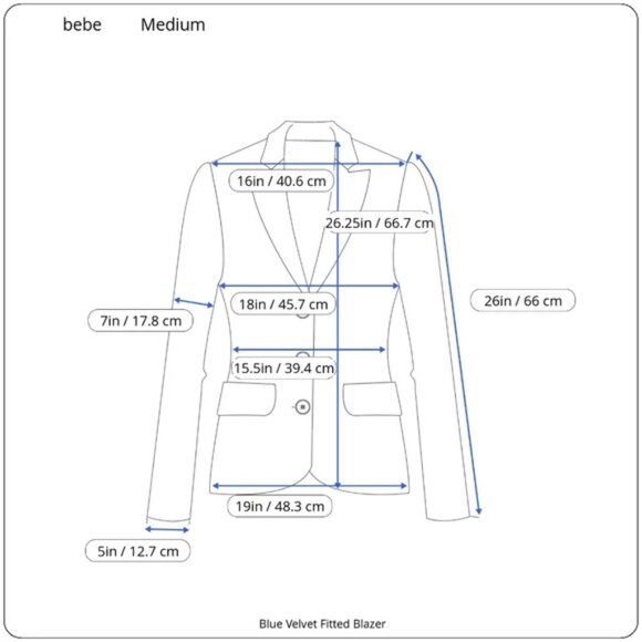 Bebe Blue Velvet Double Breasted Blazer Size Medium - Picture 17 of 17